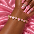 Gold Pink Heartbreaker Bracelet